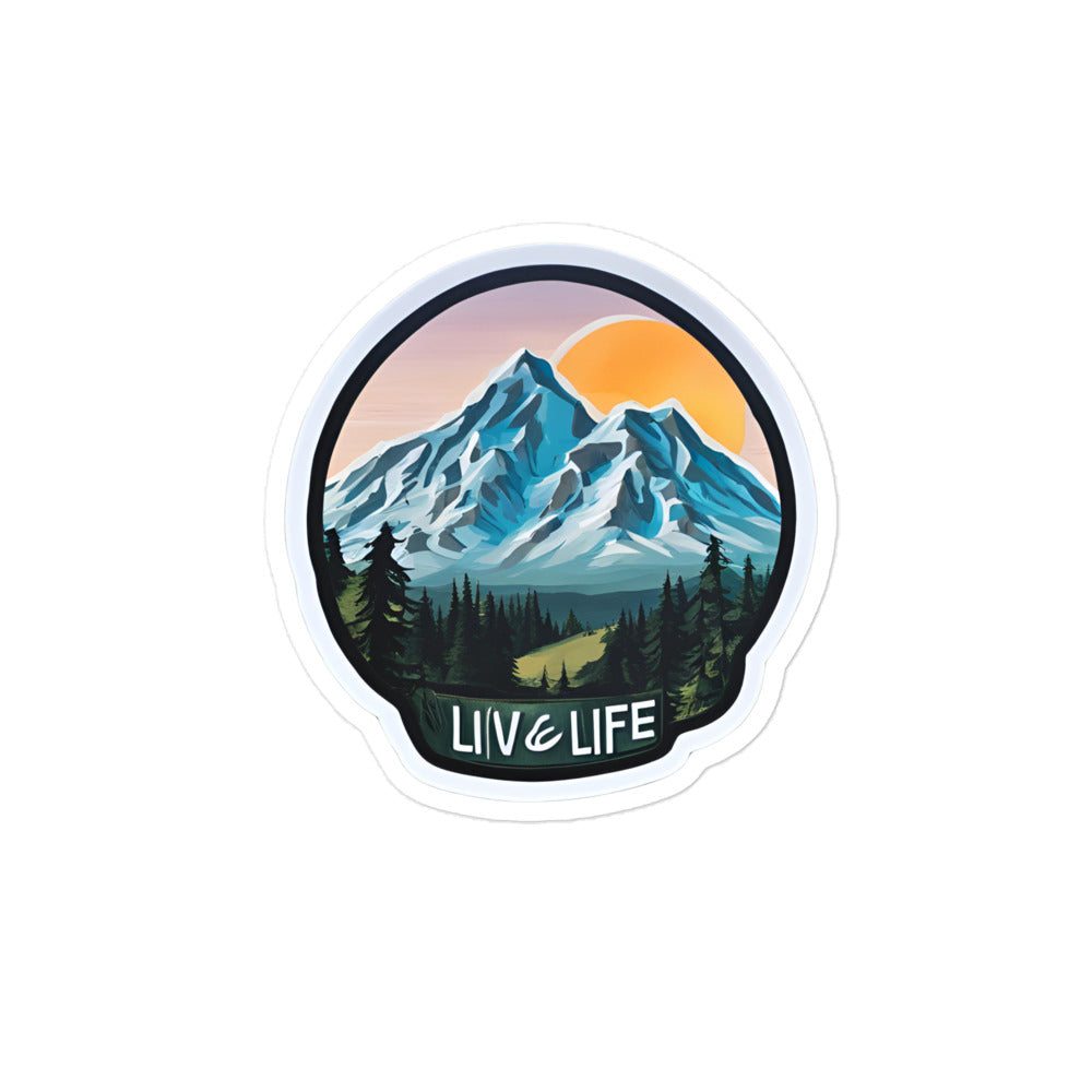 Green Forest Live Life Mountain Sticker