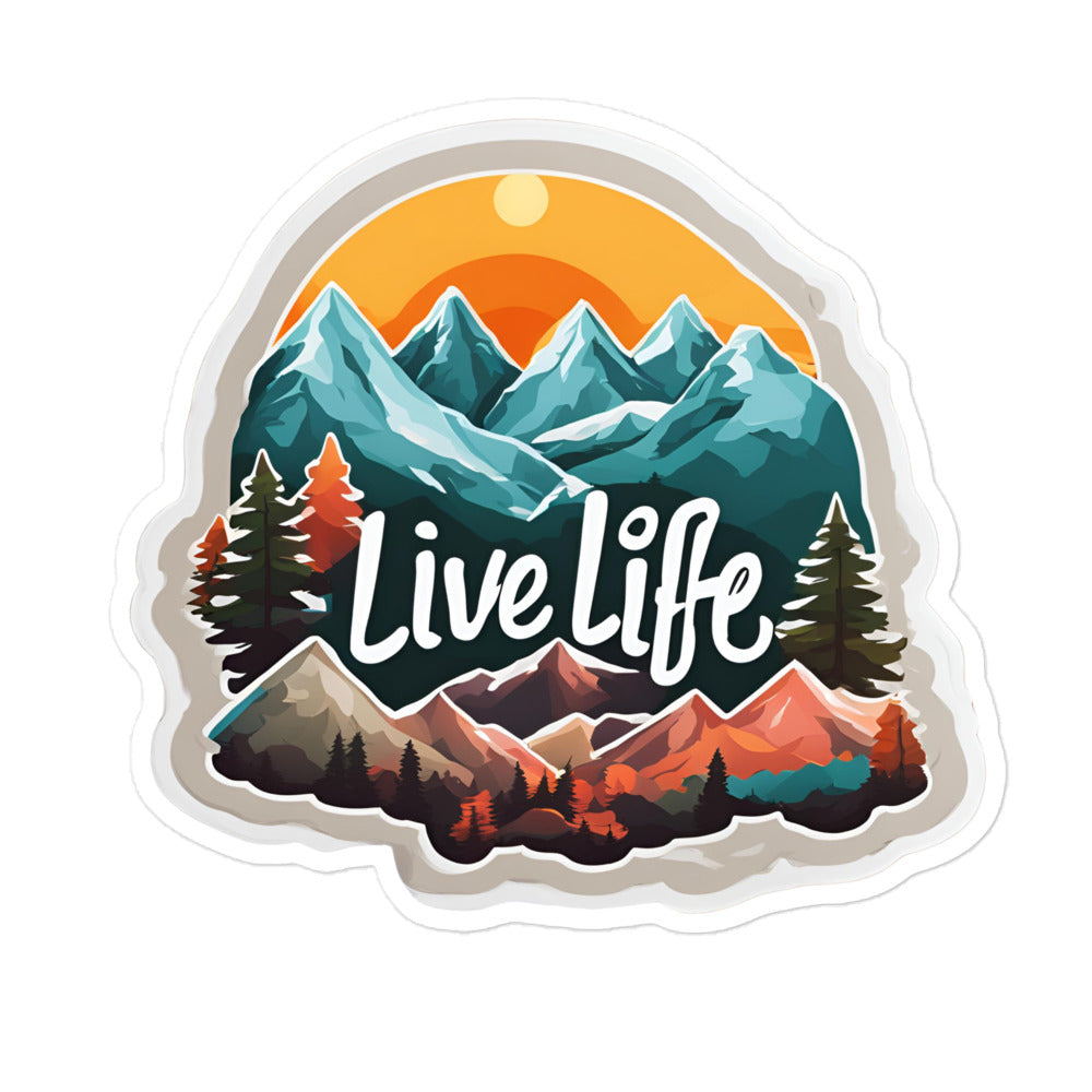 Colored Mountains Live Life Sticker