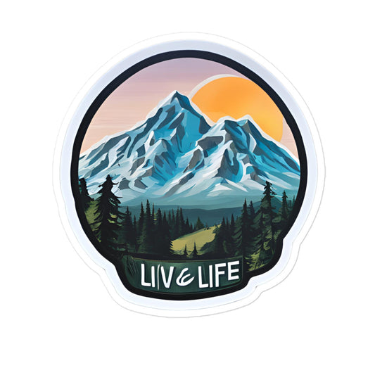 Green Forest Live Life Mountain Sticker