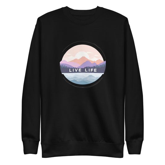 Purple Mountain Live Life Unisex Cotton Sweatshirt