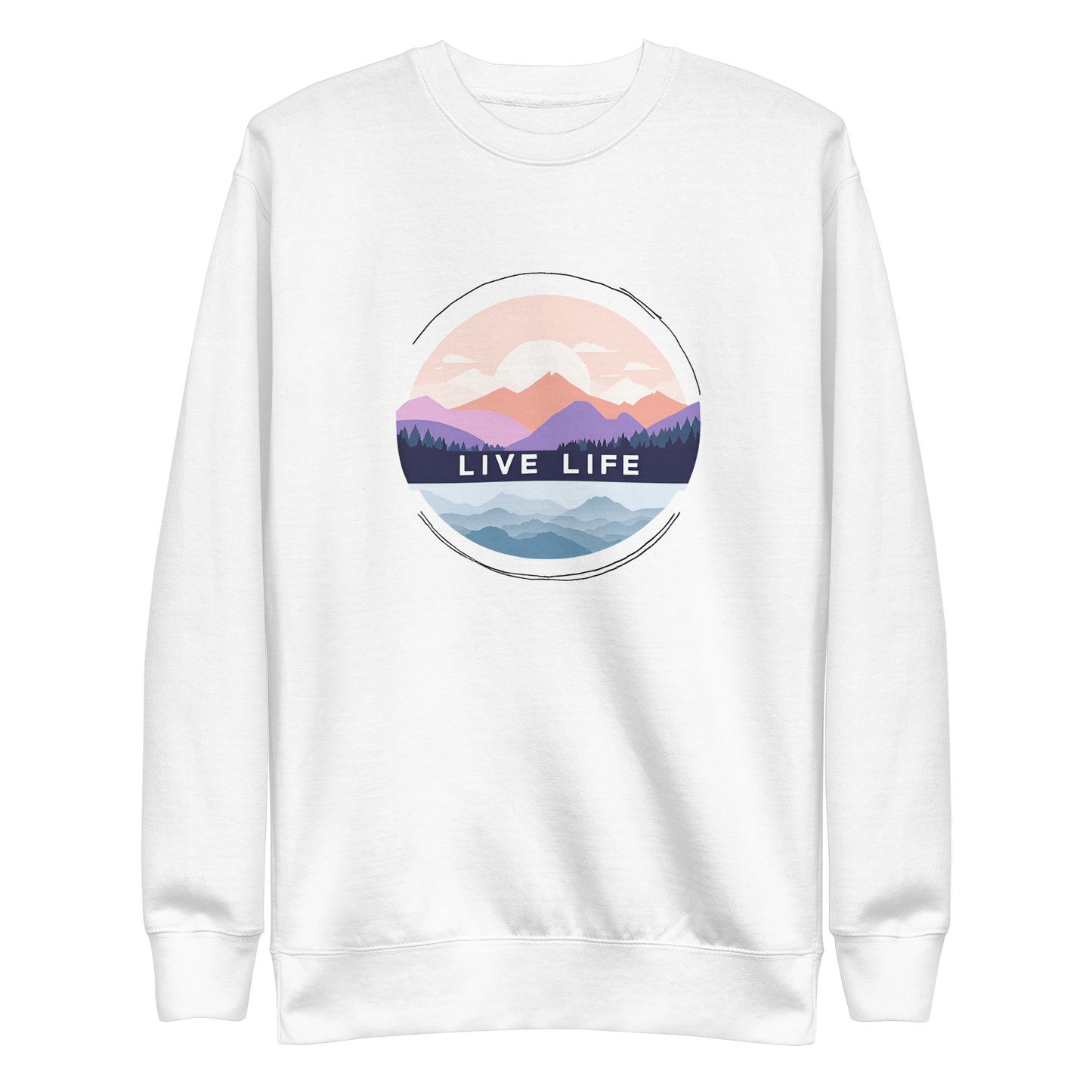 Purple Mountain Live Life Unisex Cotton Sweatshirt