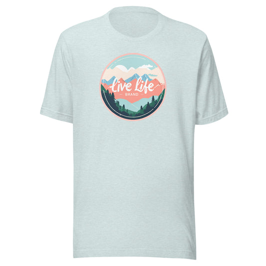 Pink Mountain Live Life Unisex Cotton Tee